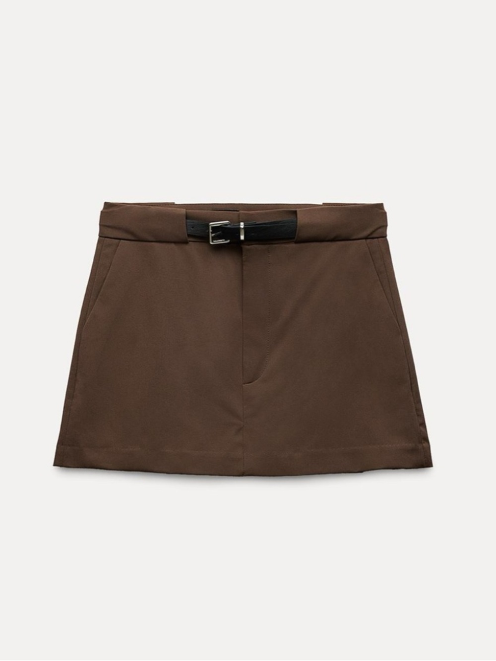 Zara Brown Mini Skort with Belt